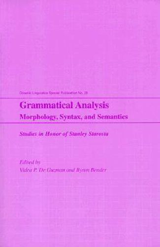 Grammatical Analysis: Morphology, Syntax, and Semantics