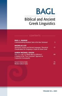 Cover image for Biblical and Ancient Greek Linguistics, Volume 10