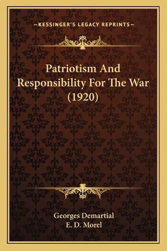 Patriotism and Responsibility for the War (1920)