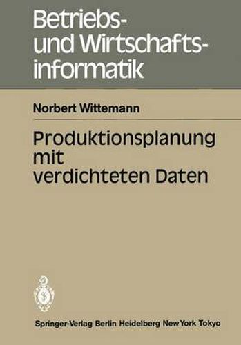 Cover image for Produktionsplanung Mit Verdichteten Daten