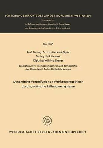 Cover image for Dynamische Versteifung Von Werkzeugmaschinen Durch Gedampfte Hilfsmassensysteme