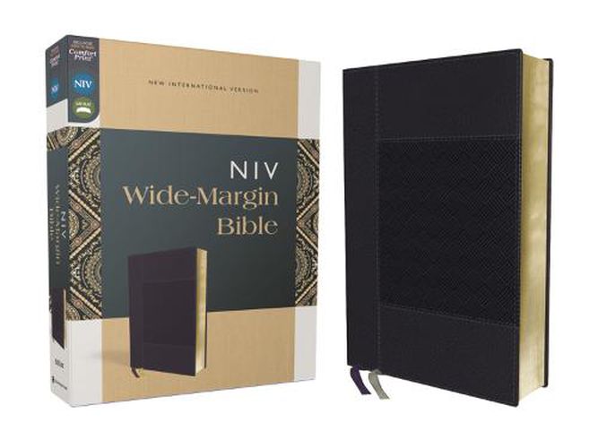 Cover image for NIV, Wide Margin Bible, Leathersoft, Navy, Red Letter, Comfort Print
