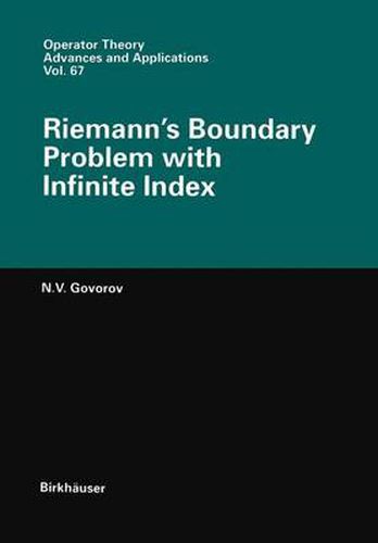 Cover image for Riemann's Boundary Problem with Infinite Index