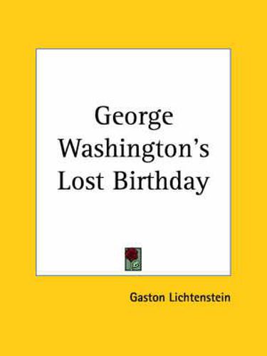 Cover image for George Washington's Lost Birthday (1924)