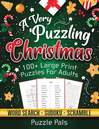 Cover image for A Very Puzzling Christmas: 100+ Large Print Puzzles For Adults