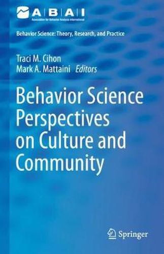 Cover image for Behavior Science Perspectives on Culture and Community