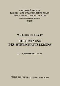 Cover image for Die Ordnung Des Wirtschaftslebens