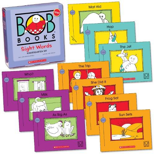 Cover image for Bob Books - Sight Words Kindergarten Box Set Phonics, Ages 4 and Up, Kindergarten, Flashcards (Stage 2: Emerging Reader)