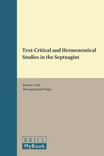 Cover image for Text-Critical and Hermeneutical Studies in the Septuagint