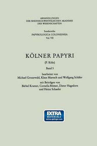 Cover image for Koelner Papyri (P. Koeln)