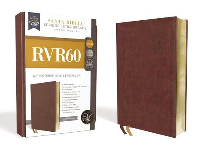 Cover image for Rvr60 Santa Biblia Serie 50 Letra Grande, Tamano Manual, Leathersoft, Cafe