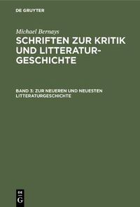 Cover image for Zur Neueren Und Neuesten Litteraturgeschichte