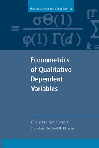 Cover image for Econometrics of Qualitative Dependent Variables