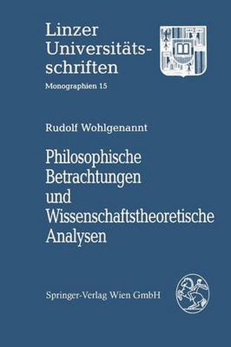 Cover image for Philosophische Betrachtungen Und Wissenschaftstheoretische Analysen