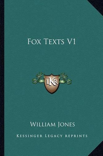 Cover image for Fox Texts V1