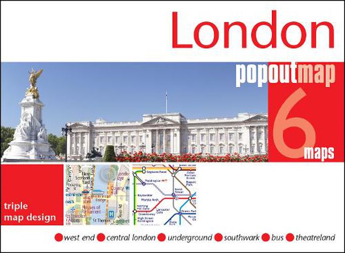 Cover image for London PopOut Map - 3 pop up maps in 1 pocket size format