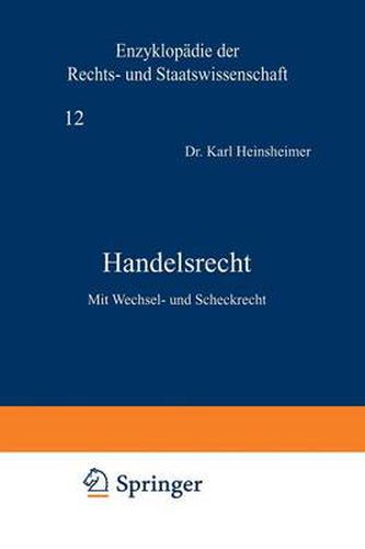 Cover image for Handelsrecht: Mit Wechsel- Und Scheckrecht