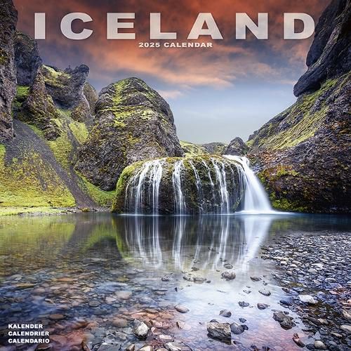 Iceland Calendar 2025 Square Travel Wall Calendar - 16 Month