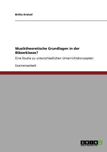 Cover image for Musiktheoretische Grundlagen in Der Blaserklasse?