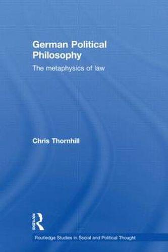 Cover image for German Political Philosophy: The metaphysics of law