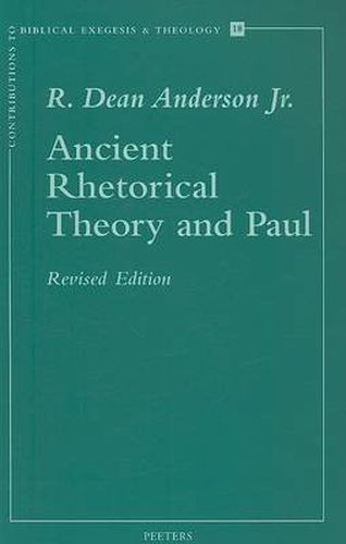 Cover image for Ancient Rhetorical Theory and Paul