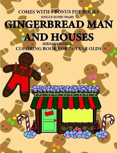 Cover image for Coloring Book for 7+ Year Olds (Gingerbread Man and Houses)