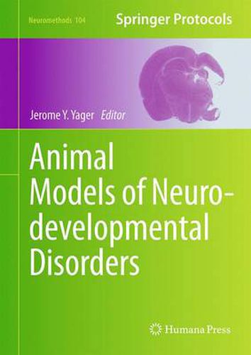 Cover image for Animal Models of Neurodevelopmental Disorders