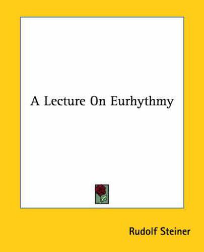 Cover image for A Lecture on Eurhythmy