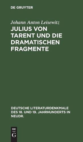 Cover image for Julius Von Tarent Und Die Dramatischen Fragmente