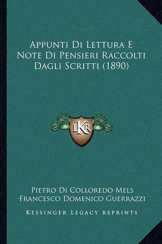 Cover image for Appunti Di Lettura E Note Di Pensieri Raccolti Dagli Scritti (1890)
