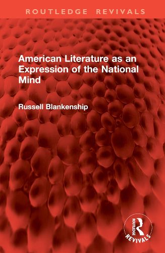 Cover image for American Literature as an Expression of the National Mind