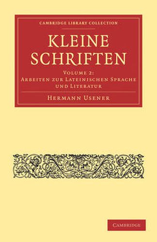 Cover image for Kleine Schriften