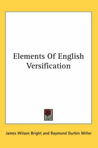 Cover image for Elements of English Versification