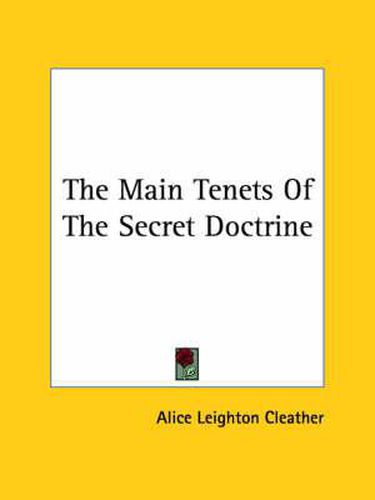 Cover image for The Main Tenets of the Secret Doctrine