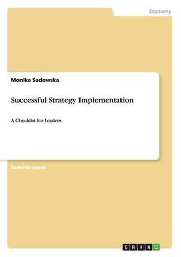 Cover image for Successful Strategy Implementation: A Checklist for Leaders