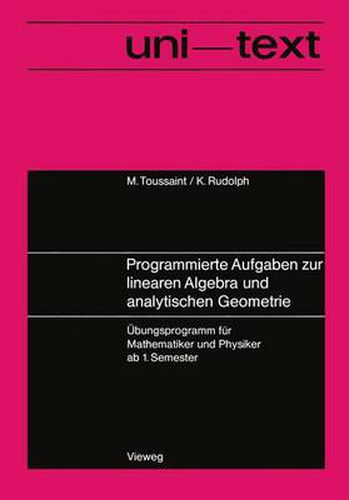 Cover image for Programmierte Aufgaben zur Linearen Algebra und Analytischen Geometrie
