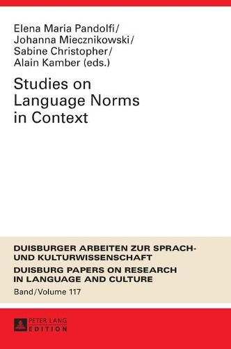 Cover image for Studies on Language Norms in Context