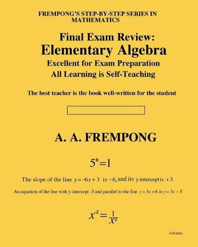Cover image for Final Exam Review: Elementary Algebra