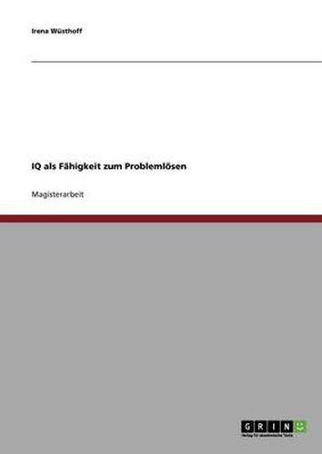 Cover image for IQ als Fahigkeit zum Problemloesen