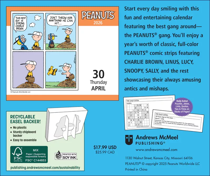 Peanuts (R) 2026 Day-to-Day Calendar