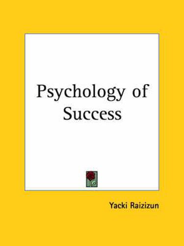 Cover image for Psychology of Success (1924)