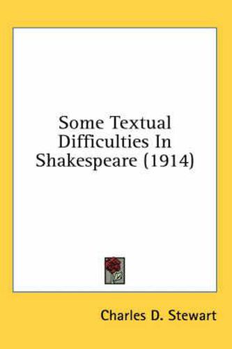 Some Textual Difficulties in Shakespeare (1914)