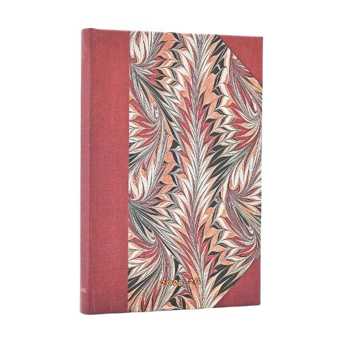 Cover image for 2026 Rubedo (Cockerell Marbled Paper) Mini 18-month Horizontal Hardcover Flexi Dayplanner 2025-2026 (Elastic Band Closure)