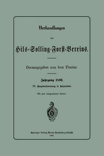 Cover image for Verhandlungen Des Hils-Solling-Forst-Vereins