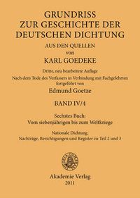 Cover image for Sechstes Buch: Vom Siebenjahrigen Bis Zum Weltkriege: Nationale Dichtung. Nachtrage, Berichtigungen Und Register Zu Teil 2 Und 3