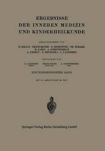 Ergebnisse Der Inneren Medizin Und Kinderheilkunde