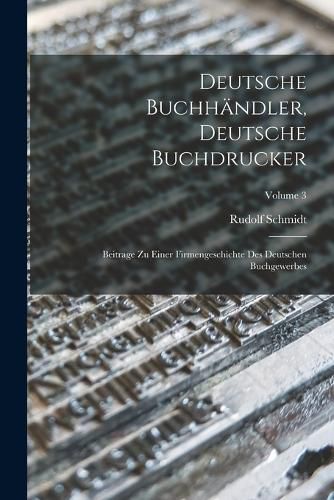 Cover image for Deutsche Buchhaendler, Deutsche Buchdrucker