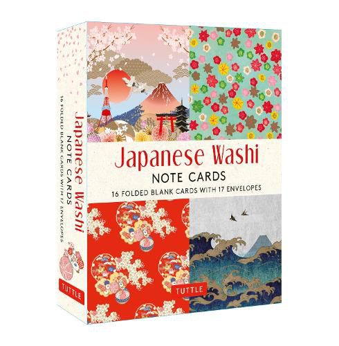 Cover image for Japanese Washi, 16 Note Cards: 16 Different Blank Cards with 17 Patterned Envelopes in a Keepsake Box!