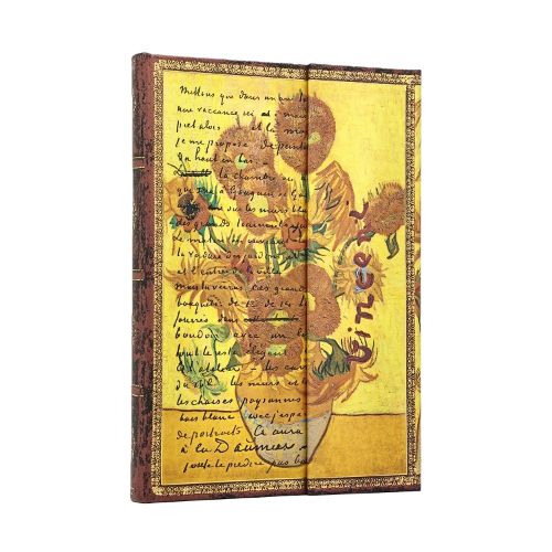 Cover image for Van Gogh Sunflowers (Embellished Manuscripts Collection) Midi Lined Hardcover Journal (Elastic Band Closure)