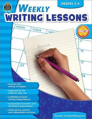 Cover image for Weekly Writing Lessons Grades 3-4